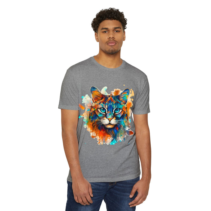 Vibrant Abstract Cat Shirt - Majestic Feline Art