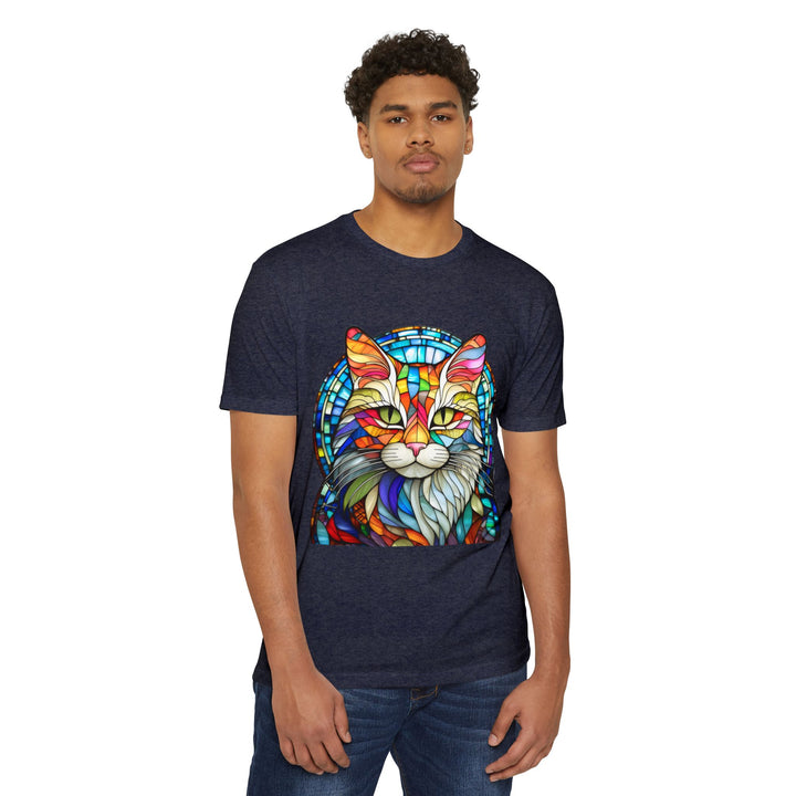 Stained Glass Cat T-Shirt - Kaleidoscope Cat Magic