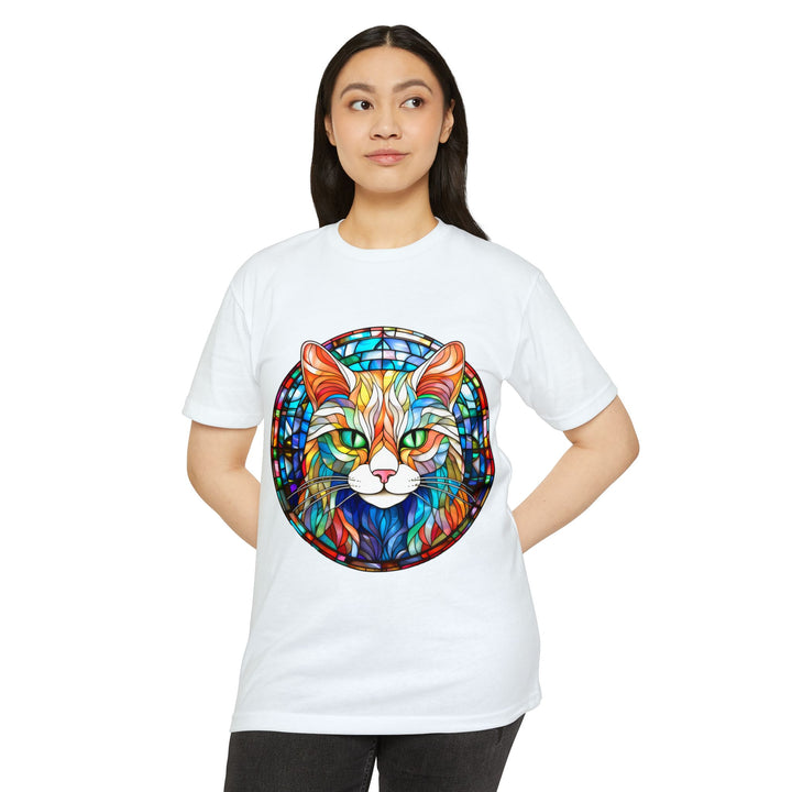 Stained Glass Cat T-Shirt - Kaleidoscope Cat Magic