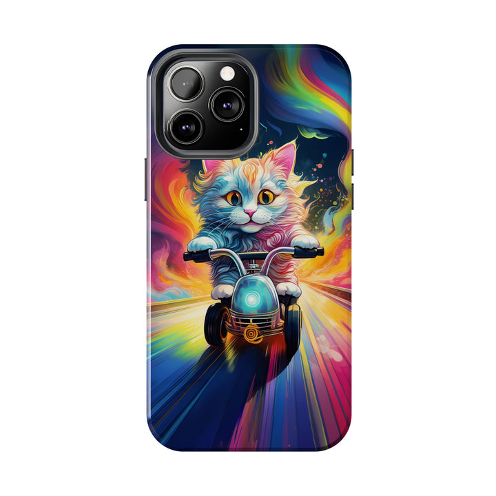 Motorbike Cat Tough Phone Case – Bold Protection with a Dash of Adventure