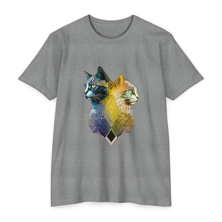 Dual Essence Cat Top - Unisex Modern Art T-Shirt