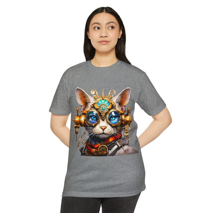 Steampunk Cat Art Shirt - Mechanical Feline Fantasy