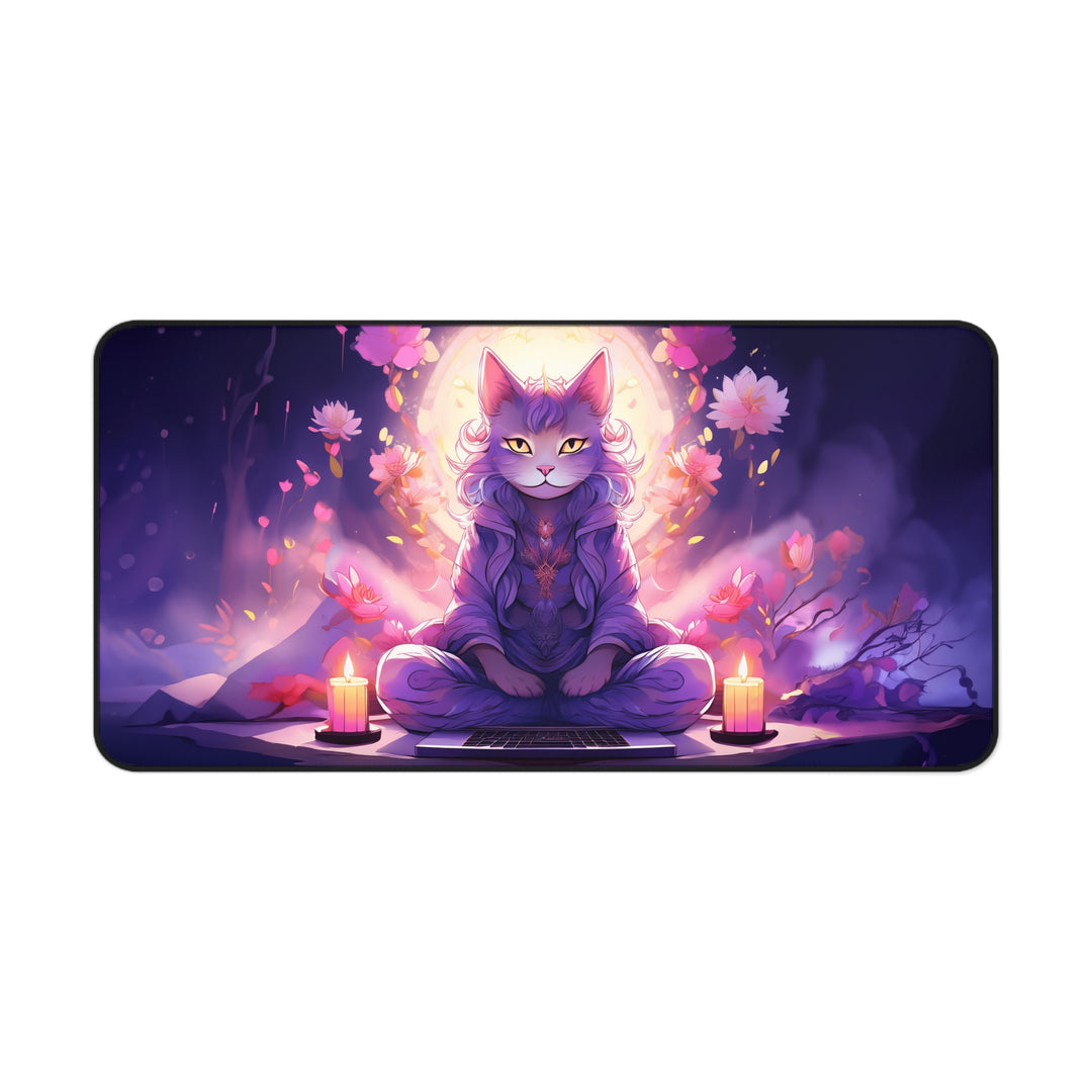 Zen Cat Desk Mat – Find Your Inner Calm in Every Workspace