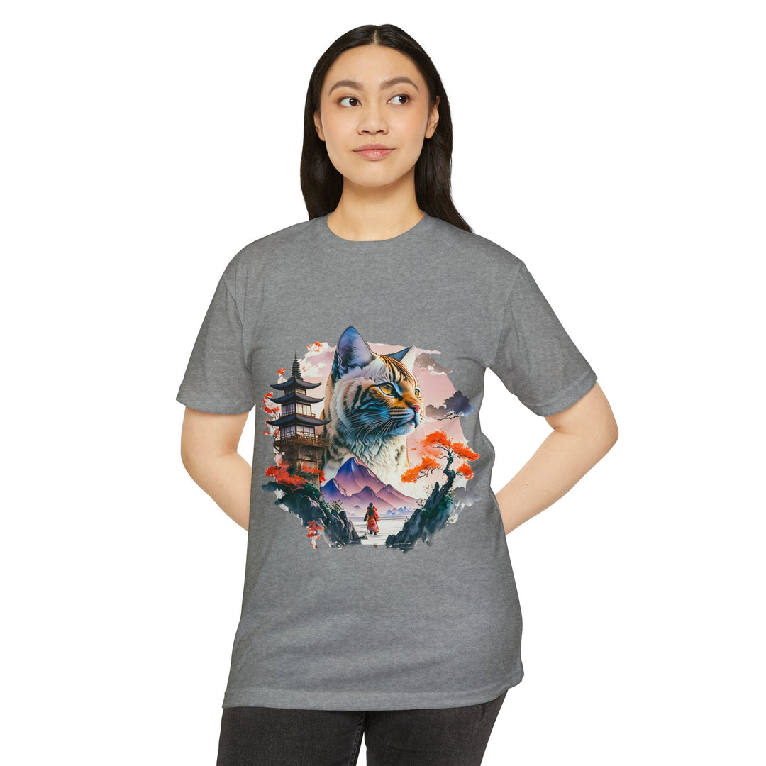 Samurai Spirit Cat Top - Unisex Traditional Art T-Shirt