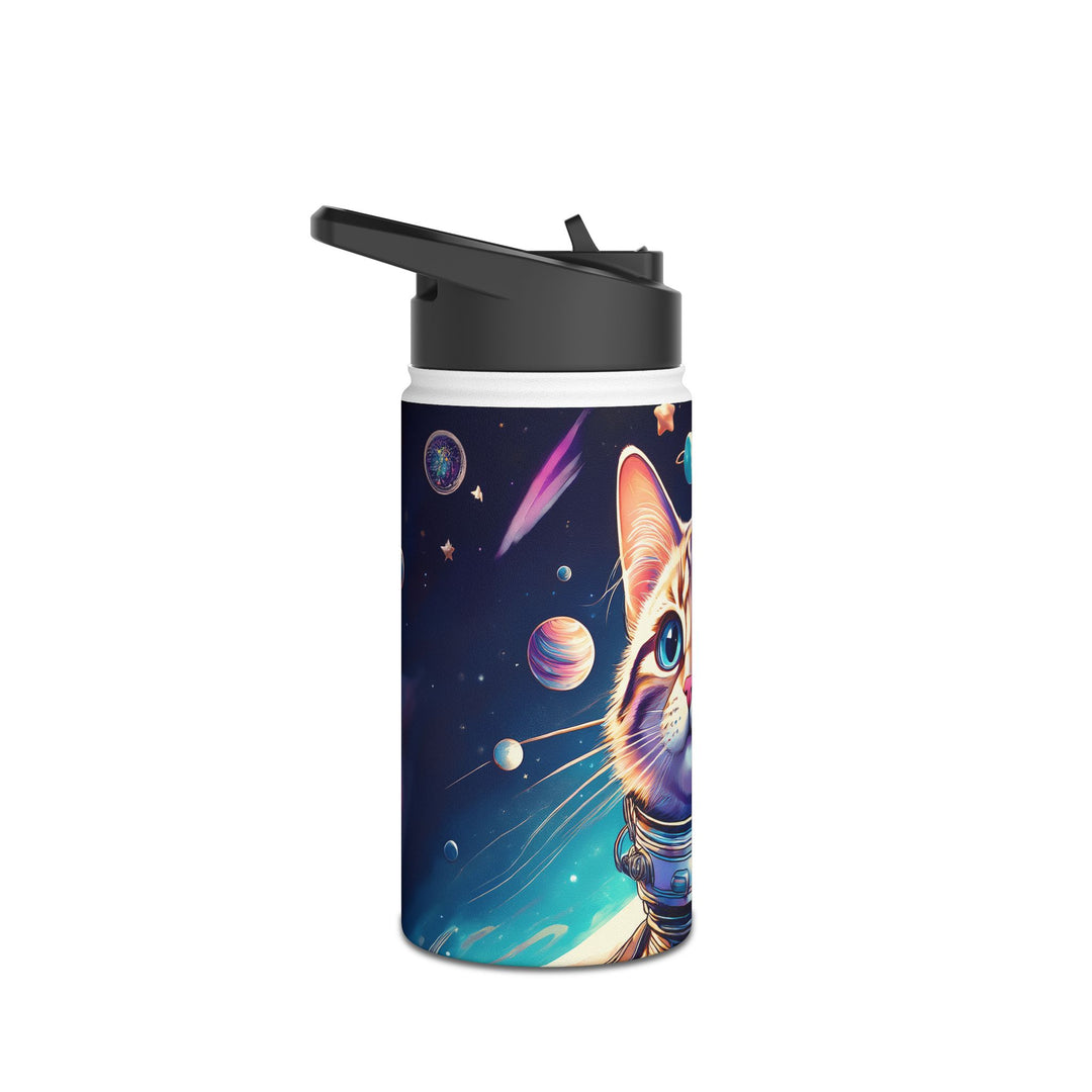 Cosmic Explorer Cat Stainless Steel Water Bottle – Out of This World Hydration