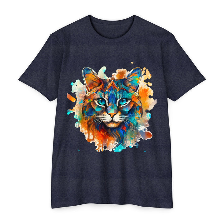 Vibrant Abstract Cat Shirt - Majestic Feline Art