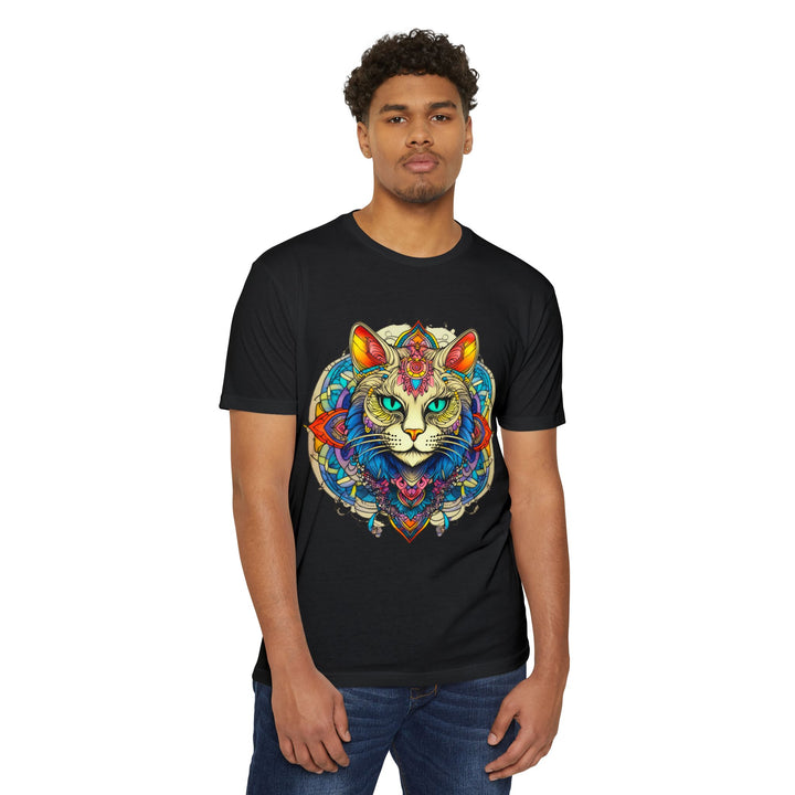 Mystic Mandala Cat Top - Unisex Spiritual Art T-Shirt