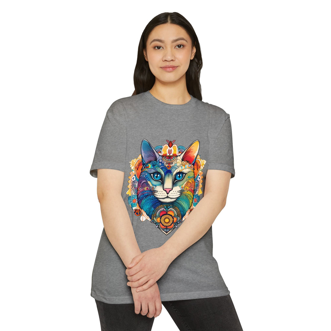 Bohemian Mandala Cat Shirt - Vibrant Feline Art Design