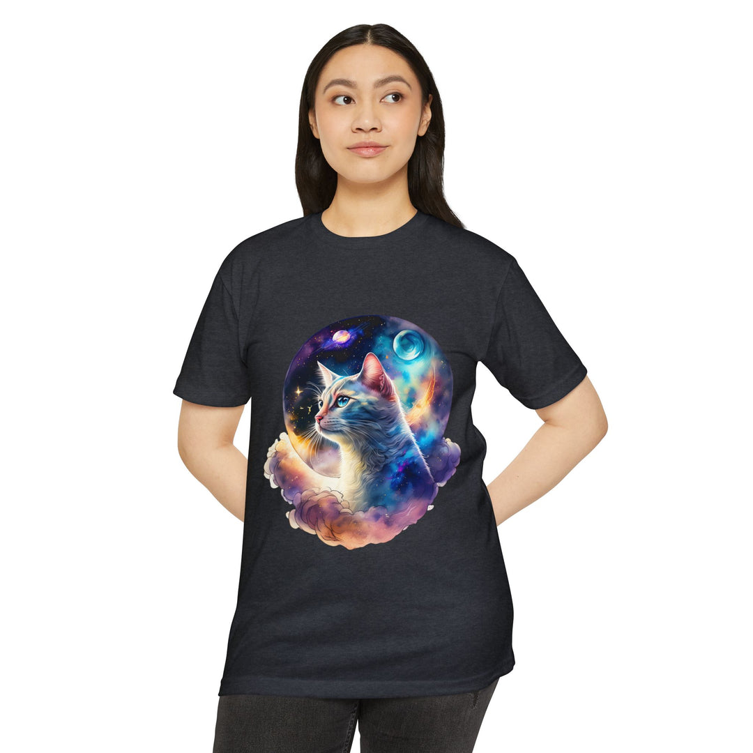 Celestial Cat Dreams Shirt - Mystical Galaxy Design