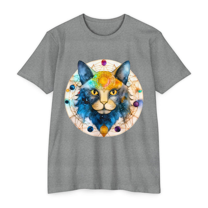 Galactic Feline Enlightenment Top - Cosmic Cat Artistry