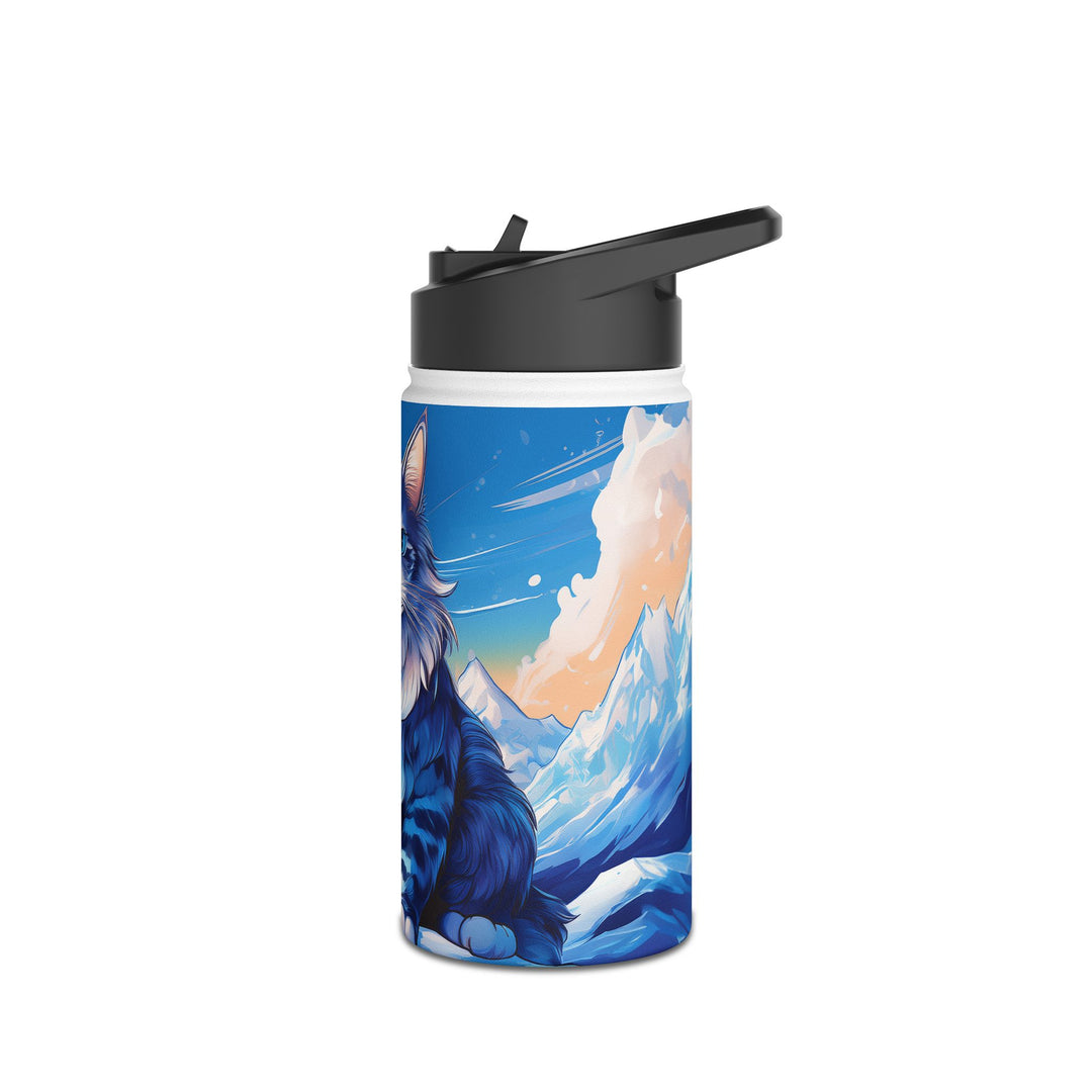 Majestic Mountain Cat Stainless Steel Water Bottle – Hydration for Every Adventure