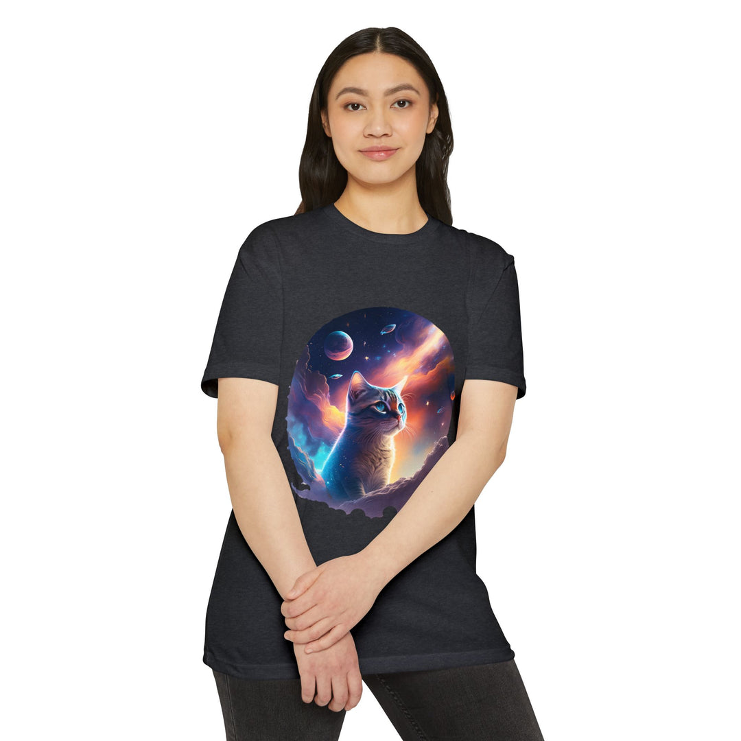 Galactic Cat Gaze Shirt - Celestial Wonders Design