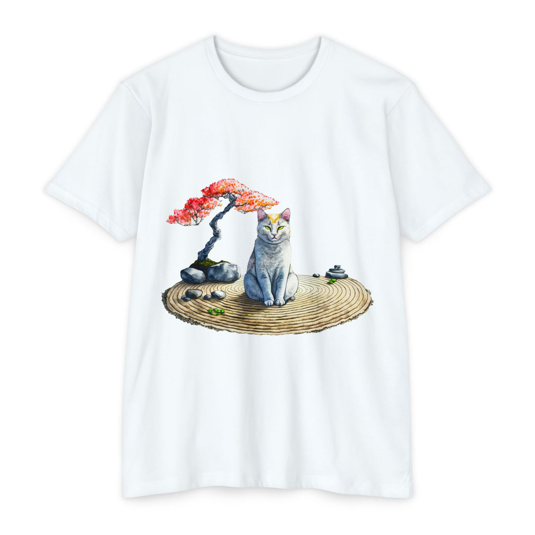 Peaceful Zen Garden Cat Shirt - Serene Feline Art Design