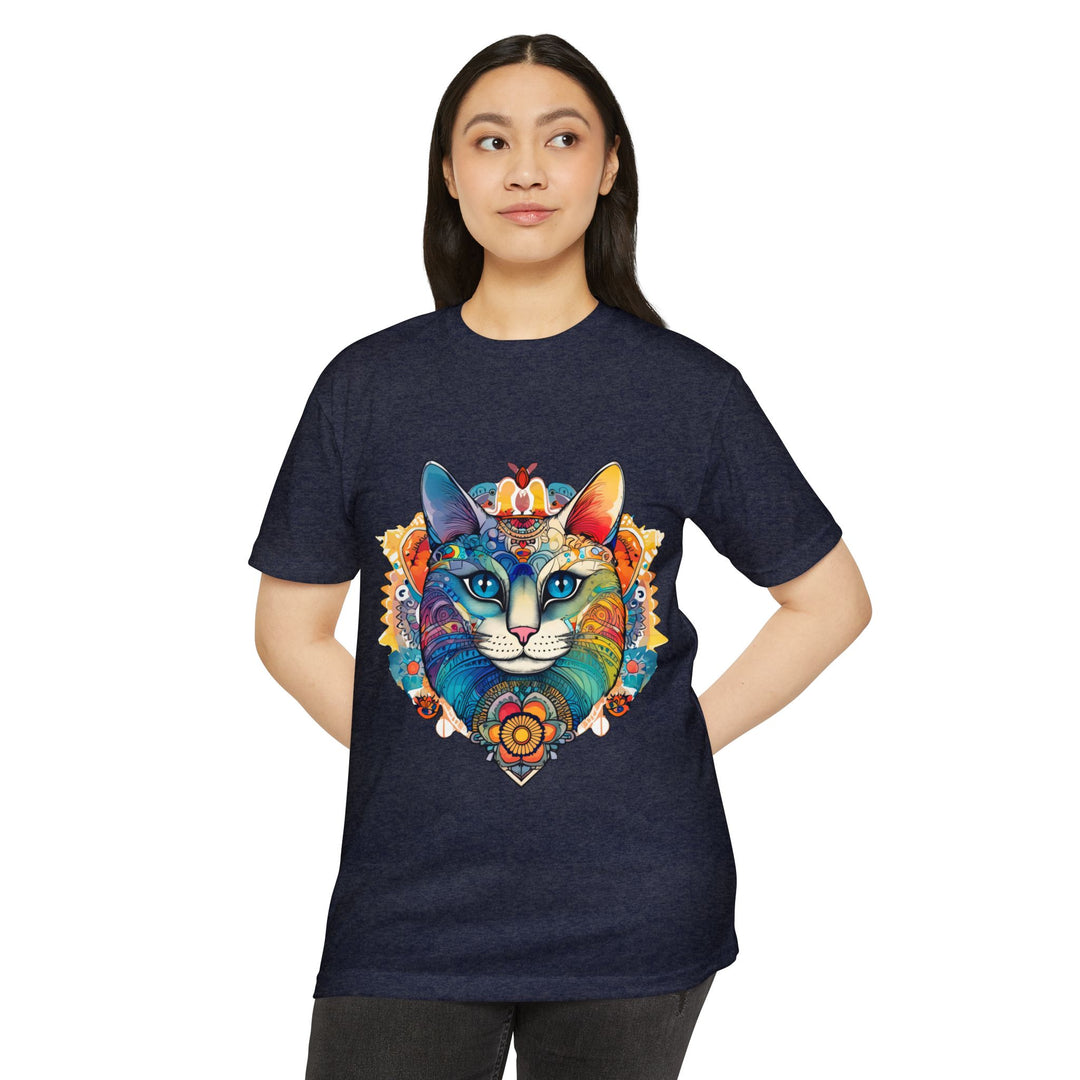 Bohemian Mandala Cat Shirt - Vibrant Feline Art Design