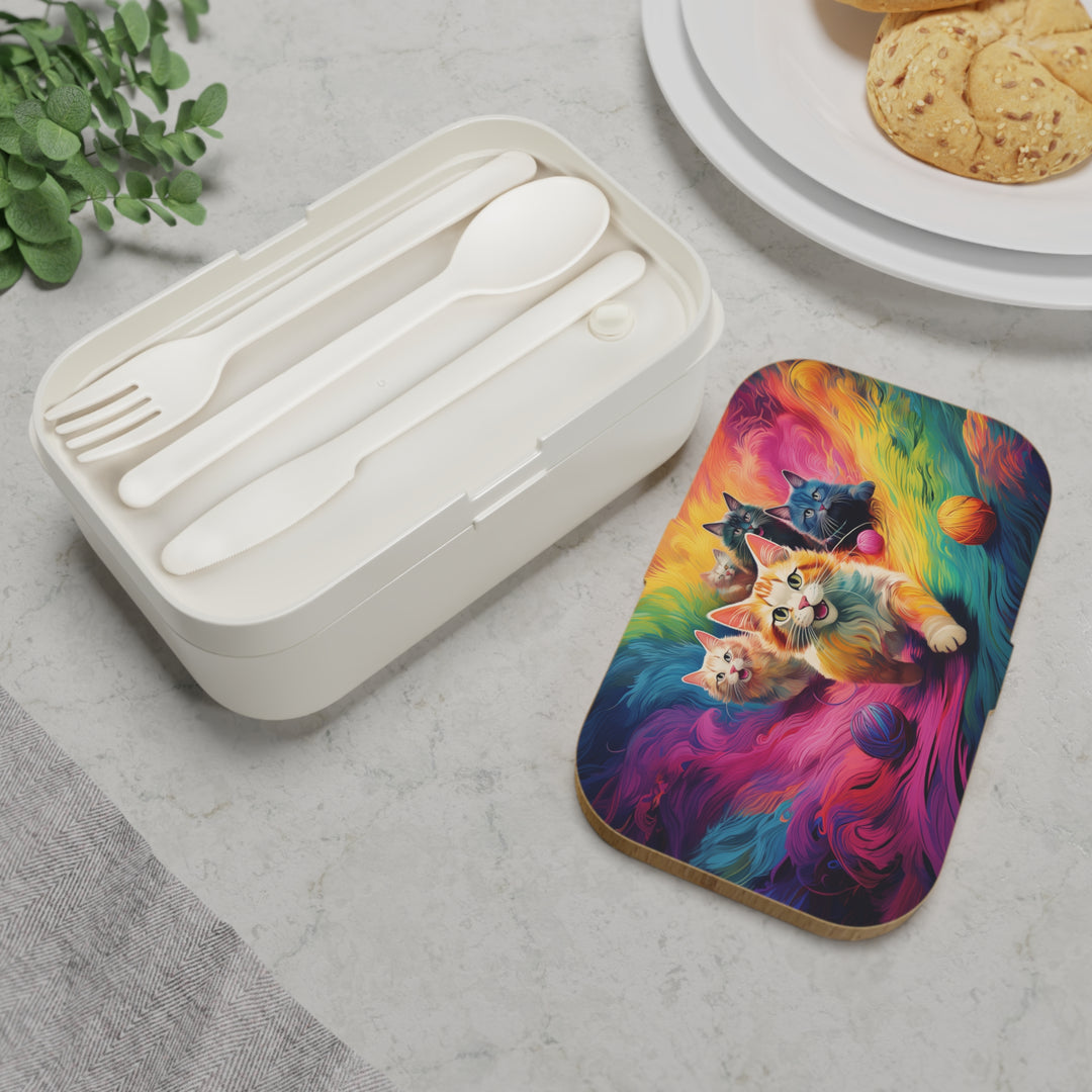 Rainbow Play Cat Bento Box – Colorful & Eco-Friendly Food Storage