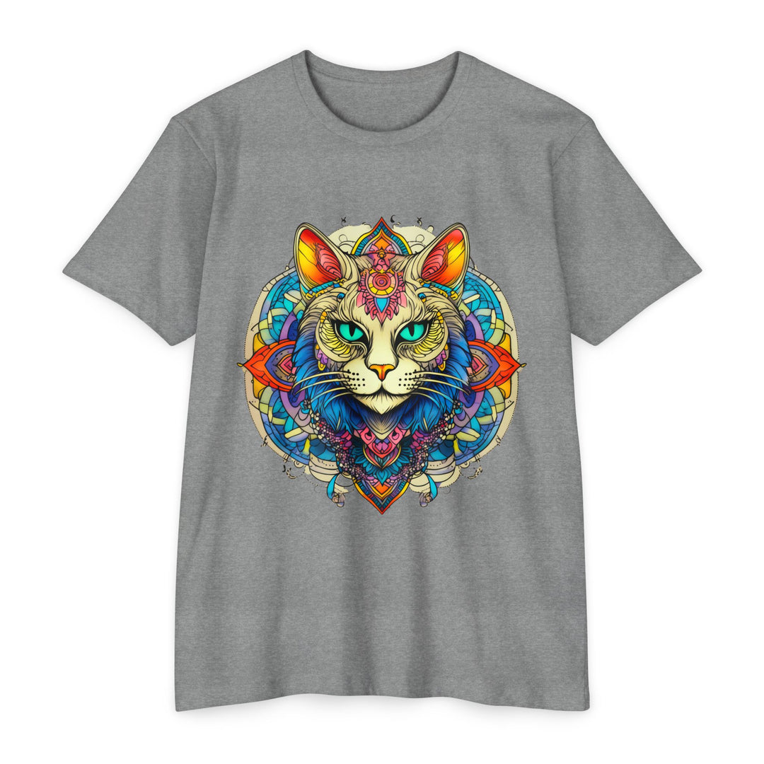 Mystic Mandala Cat Top - Unisex Spiritual Art T-Shirt