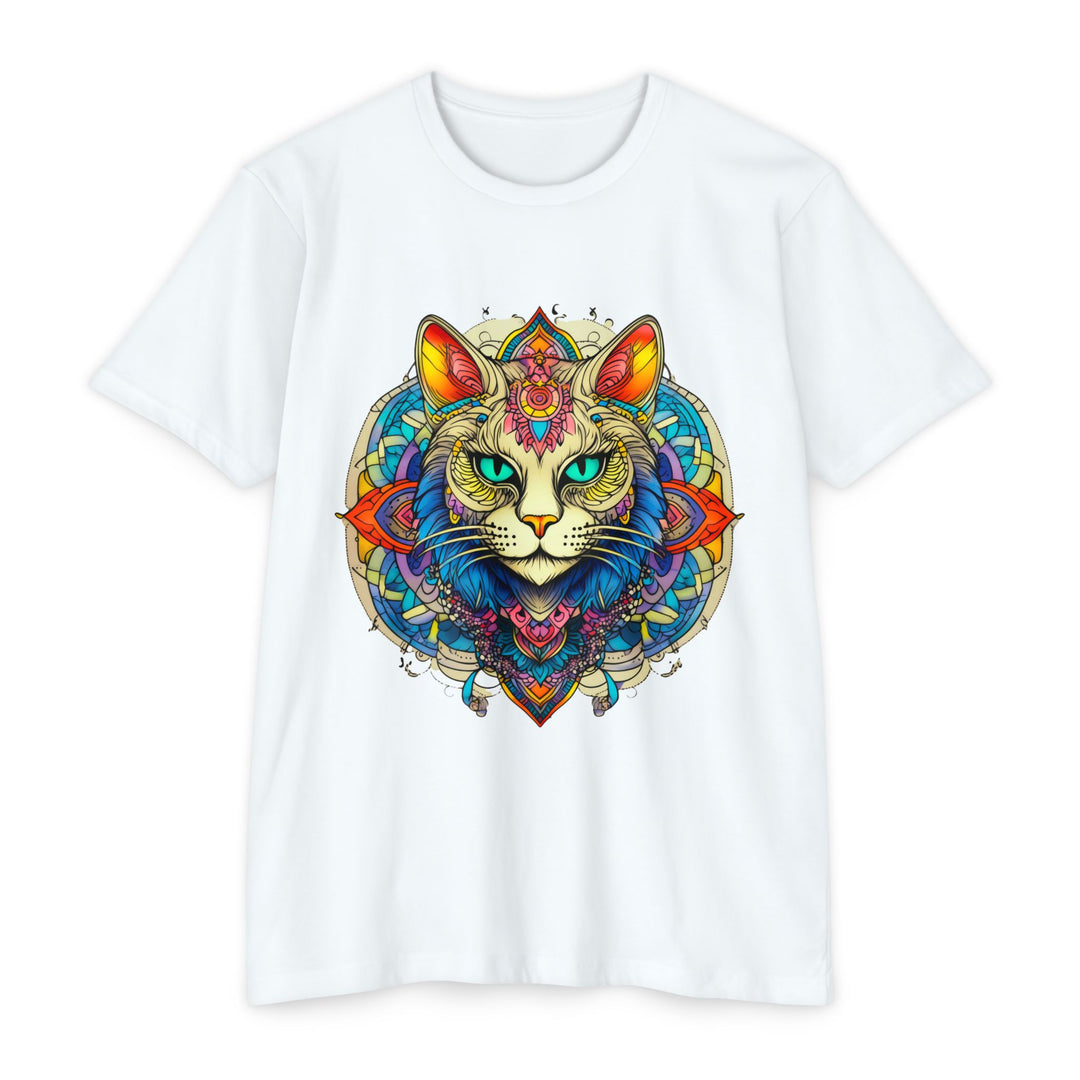 Mystic Mandala Cat Top - Unisex Spiritual Art T-Shirt