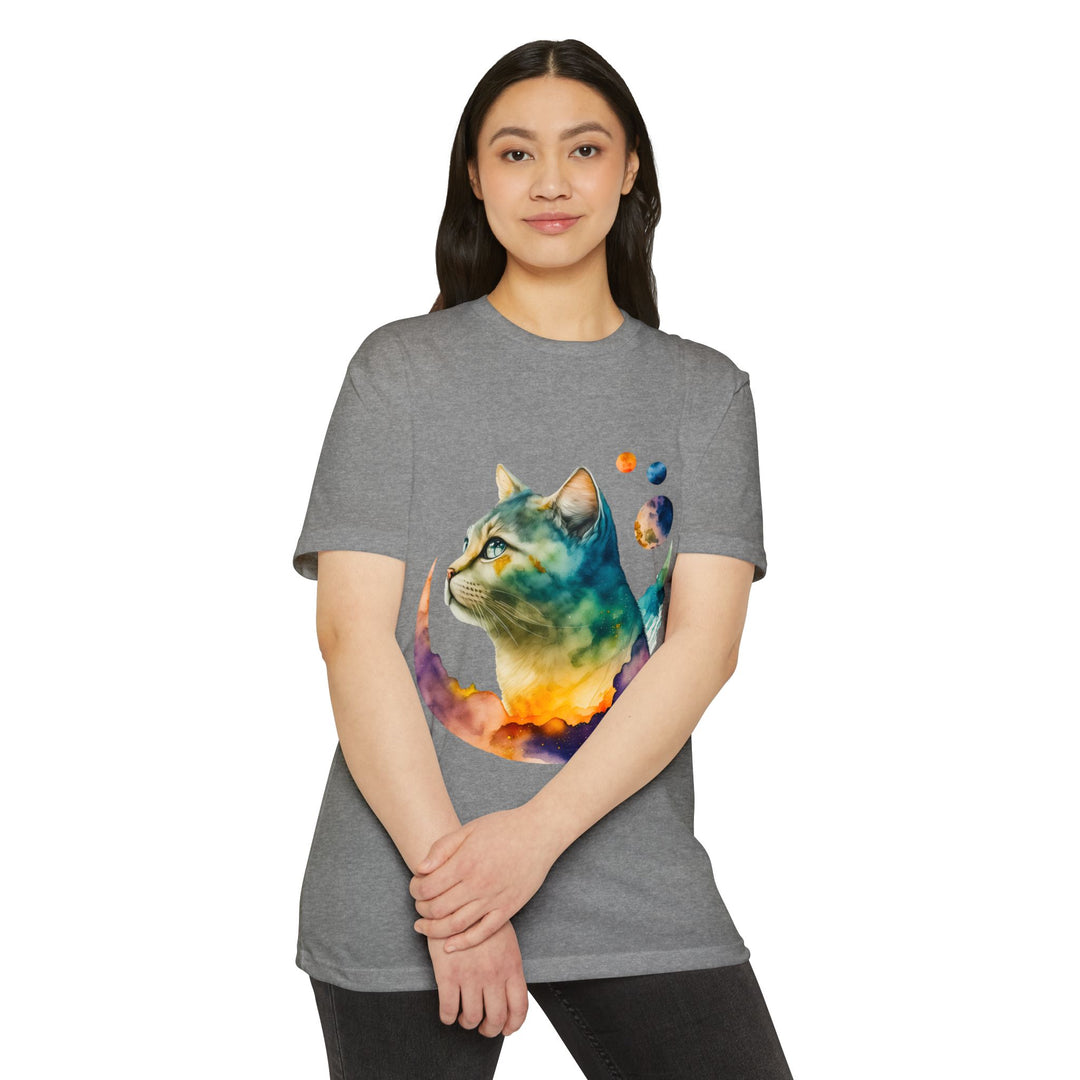 Lunar Cat Shirt - Celestial Feline Art Design