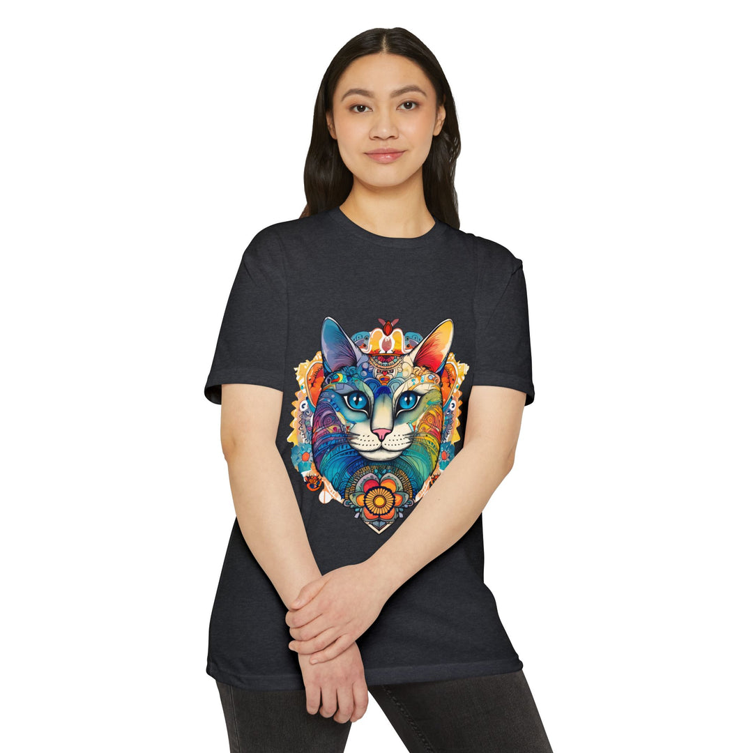 Bohemian Mandala Cat Shirt - Vibrant Feline Art Design