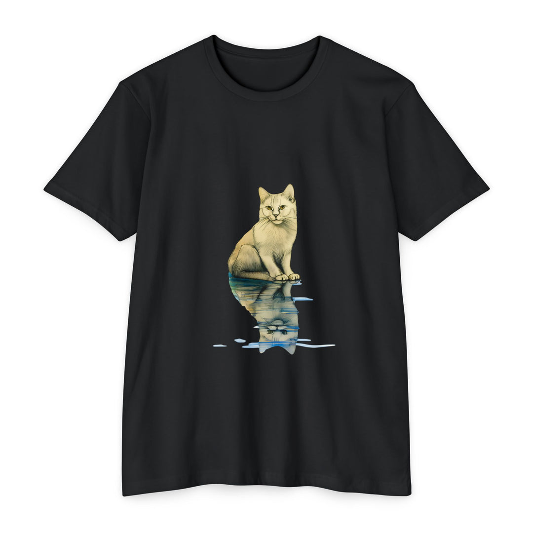 Reflective Feline T-Shirt - Subtle Cat Art