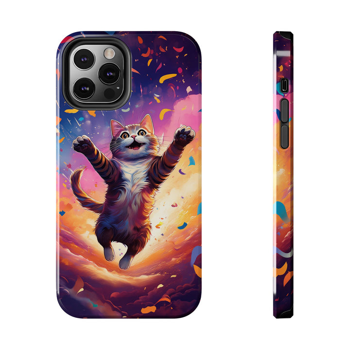 Celebration Cat Tough Phone Case – Bold Protection with a Burst of Fun