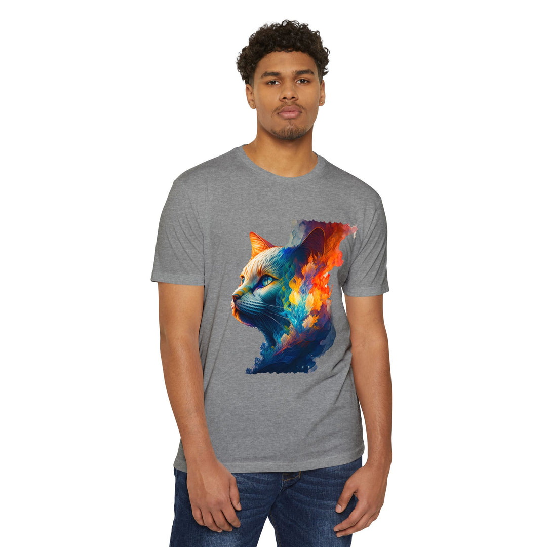 Ethereal Feline Majesty Art Top - Mystical Cat Design