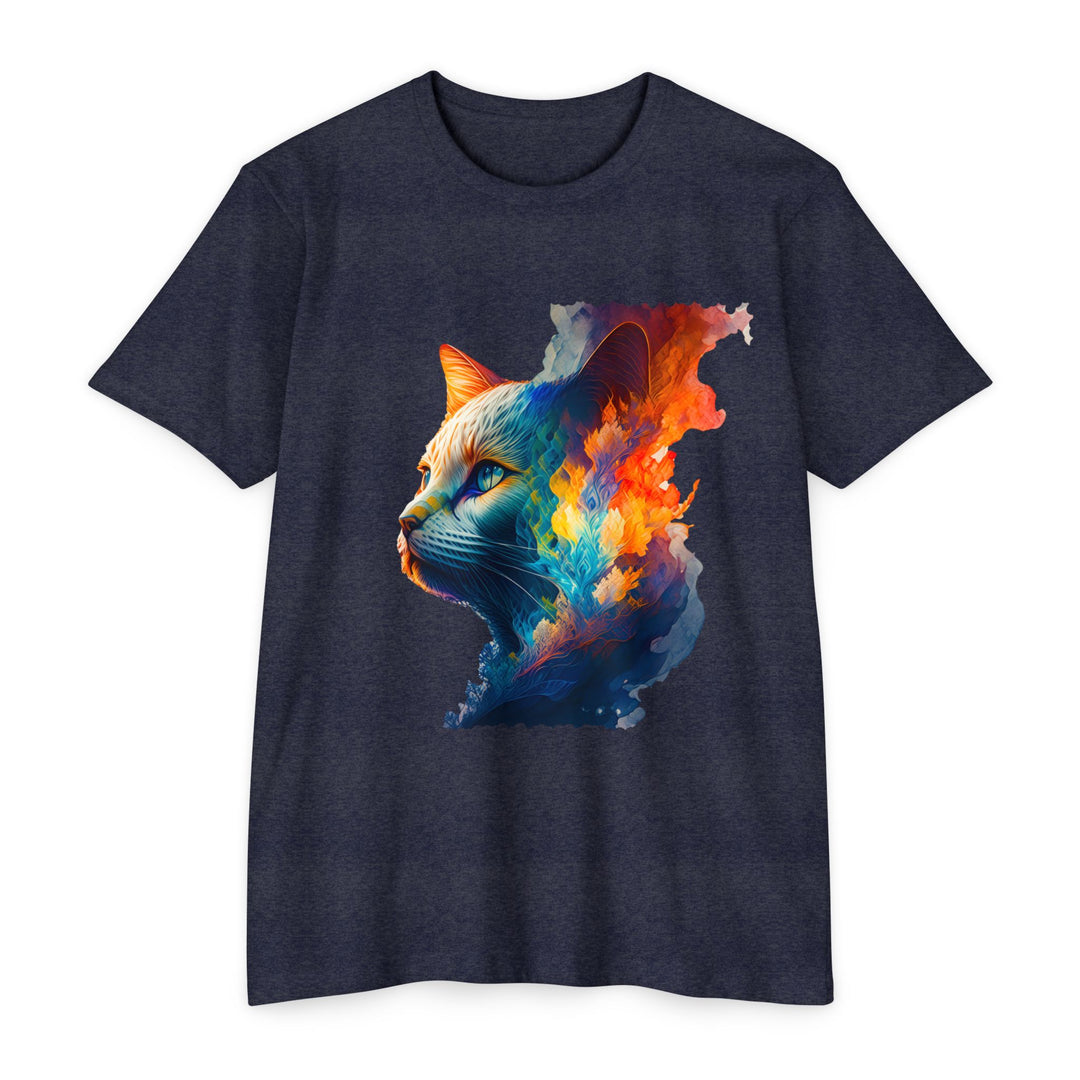 Ethereal Feline Majesty Art Top - Mystical Cat Design