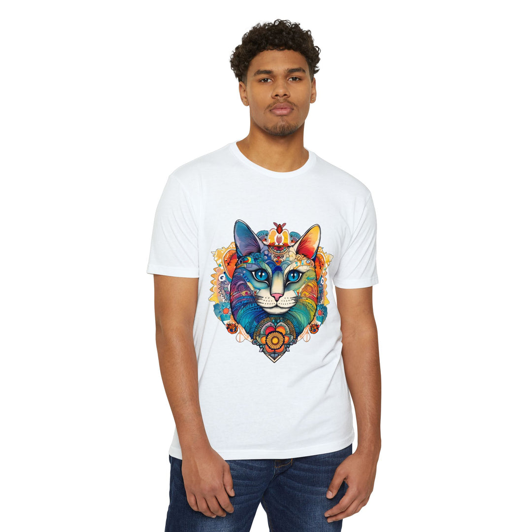 Bohemian Mandala Cat Shirt - Vibrant Feline Art Design