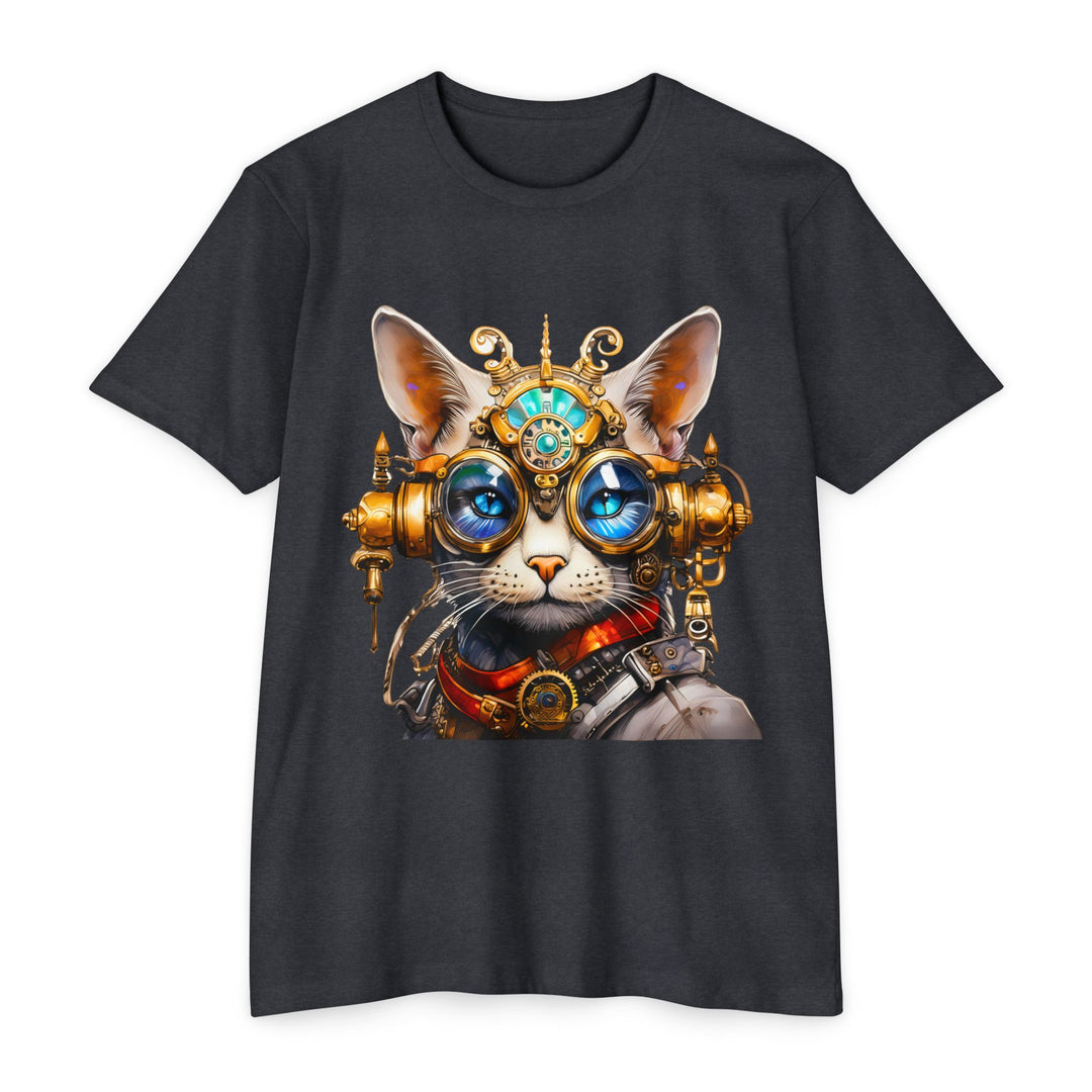 Steampunk Cat Art Shirt - Mechanical Feline Fantasy