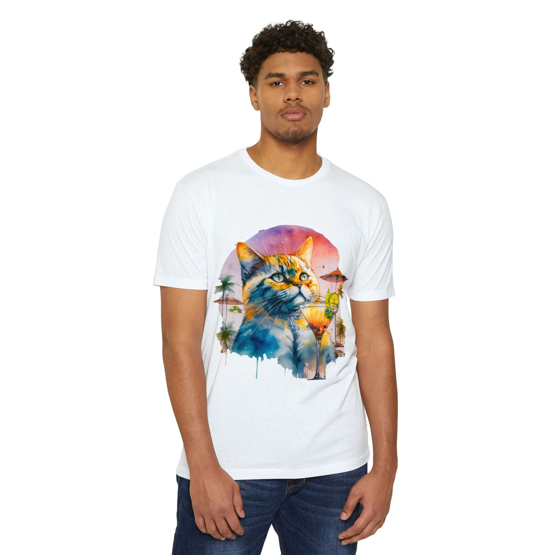 Tropical Feline Bliss Art Top - Vacation Vibes Cat Design