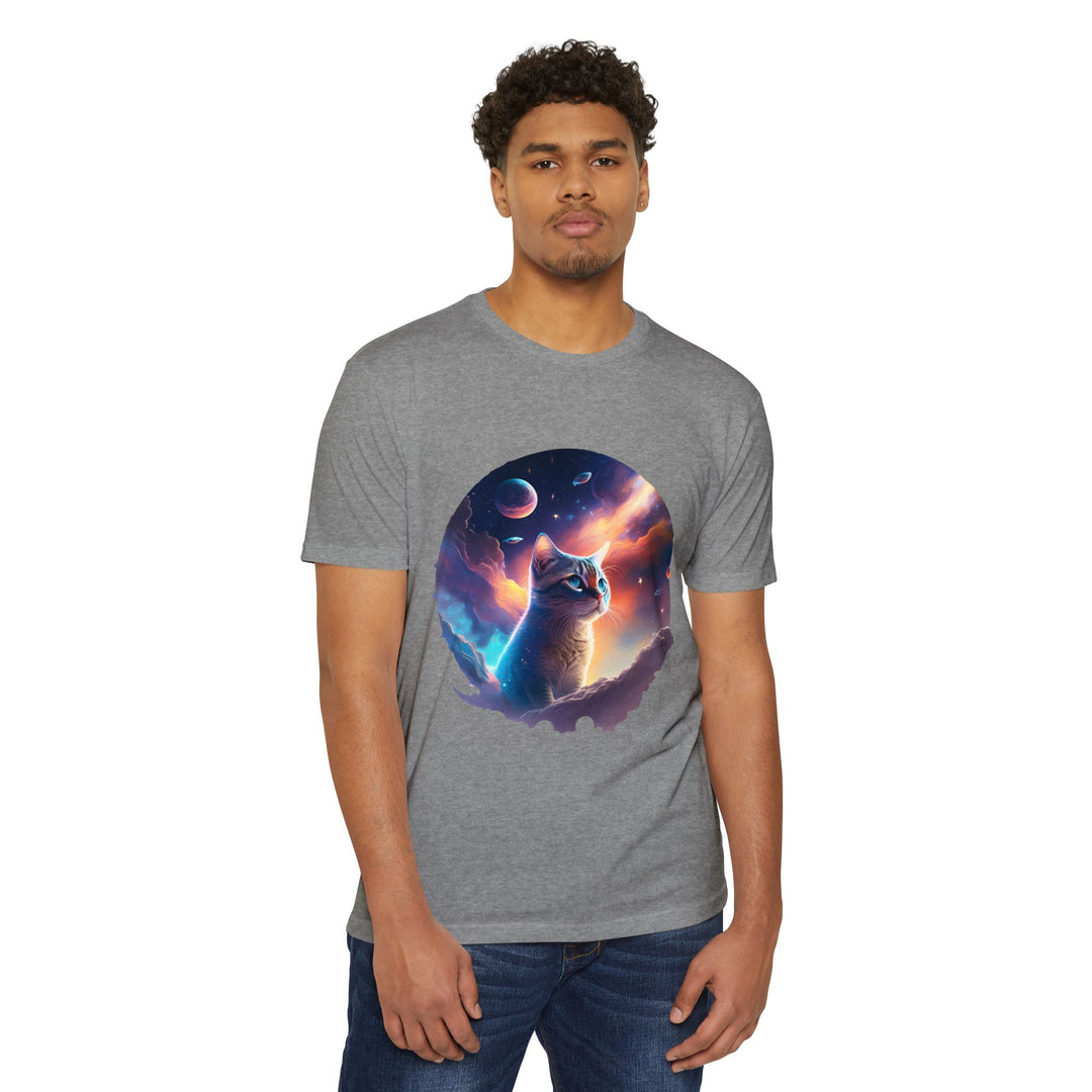 Galactic Cat Gaze Shirt - Celestial Wonders Design