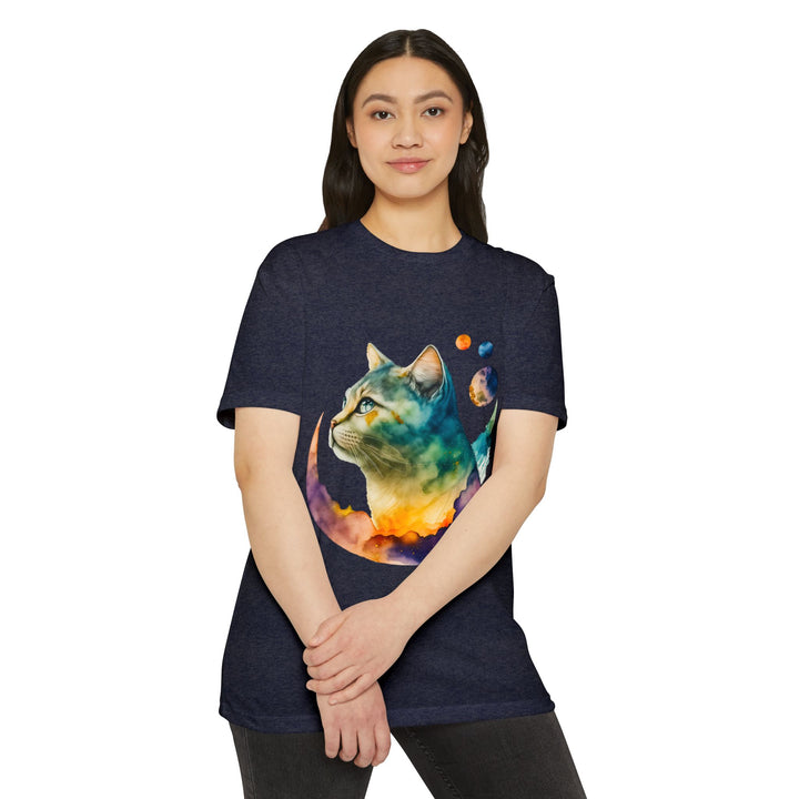 Lunar Cat Shirt - Celestial Feline Art Design