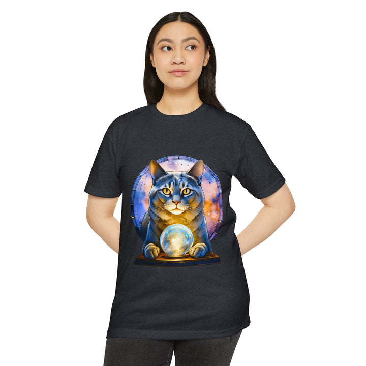 Mystical Cat with Crystal Ball Shirt - Enigmatic Feline Charm