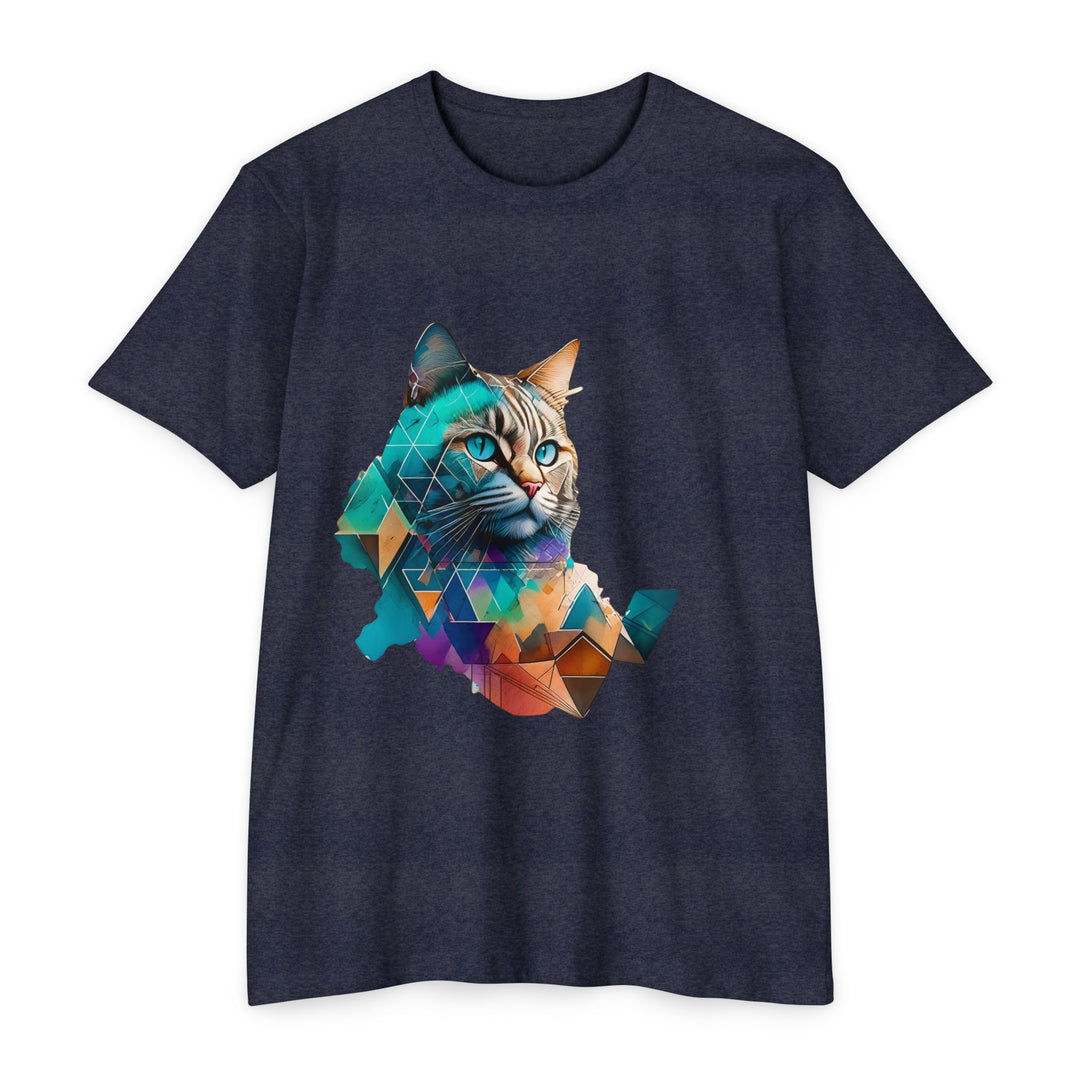 Geometric Illusions Cat Top - Unisex Abstract Art T-Shirt