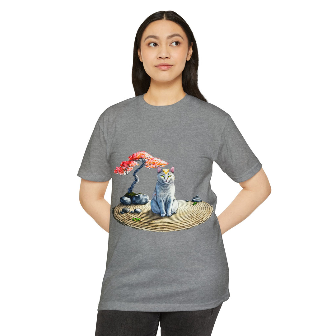 Peaceful Zen Garden Cat Shirt - Serene Feline Art Design