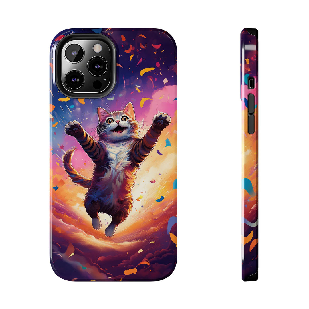 Celebration Cat Tough Phone Case – Bold Protection with a Burst of Fun