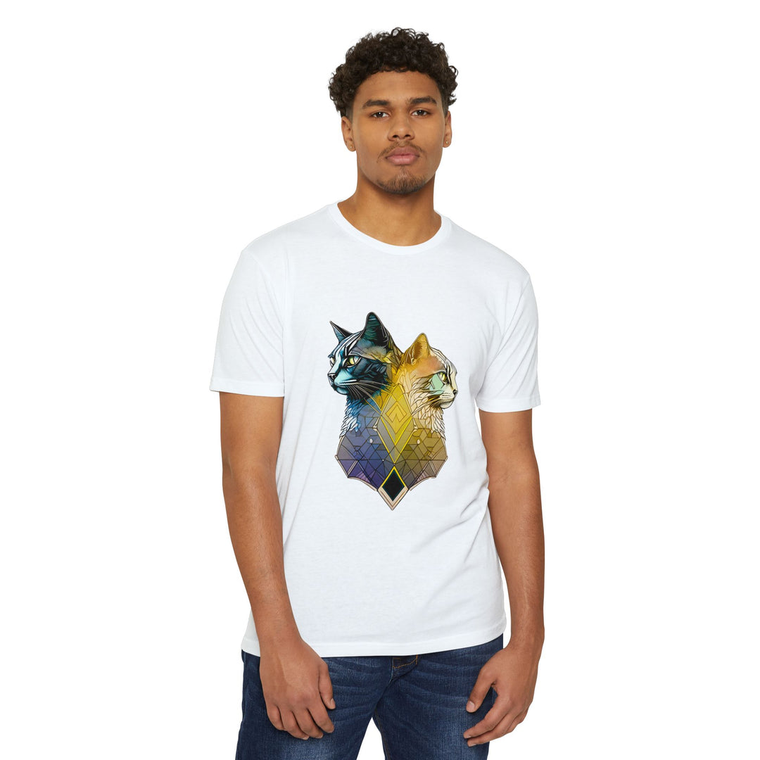 Dual Essence Cat Top - Unisex Modern Art T-Shirt