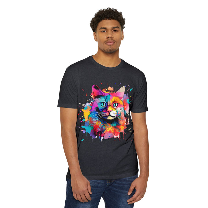 Color Burst Cat Top - Unisex Vibrant Art T-Shirt