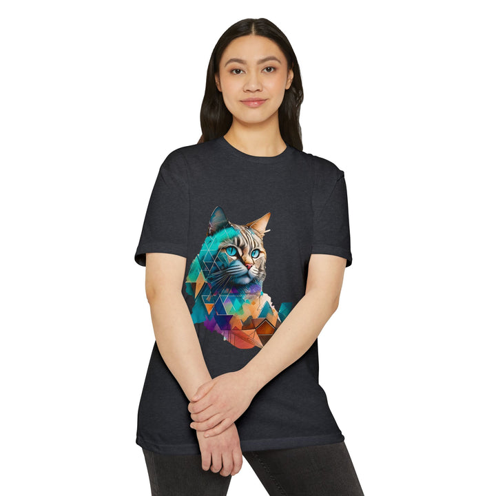 Geometric Illusions Cat Top - Unisex Abstract Art T-Shirt