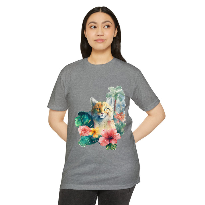 Tropical Feline Paradise Shirt - Exotic Cat in Floral Bliss