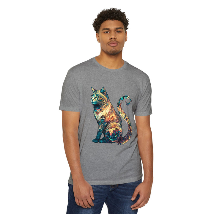 Geometric Feline Majesty Top - Stylish Unisex T-Shirt