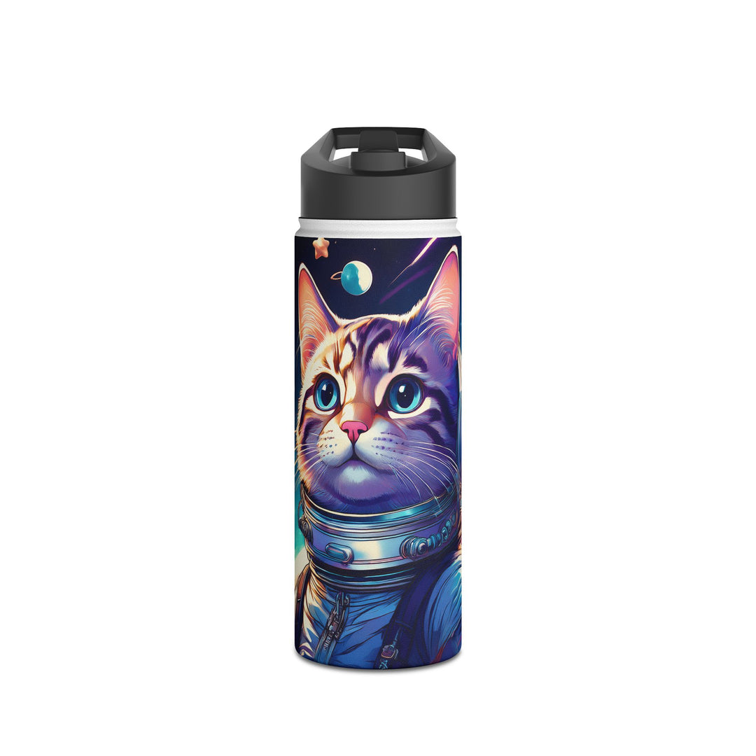 Cosmic Explorer Cat Stainless Steel Water Bottle – Out of This World Hydration