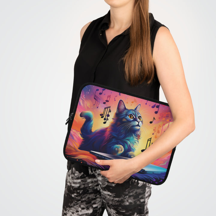 Feline Composer: Musical Inspiration Laptop Sleeve