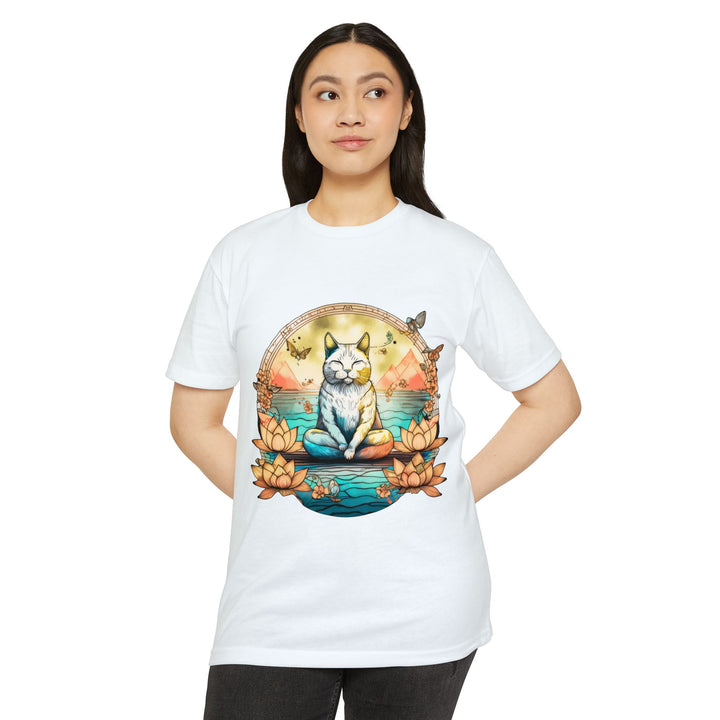 Zen Cat T-Shirt - Tranquil Lotus Meditation