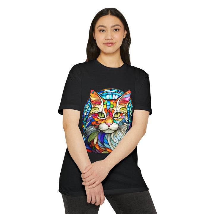 Stained Glass Cat T-Shirt - Kaleidoscope Cat Magic