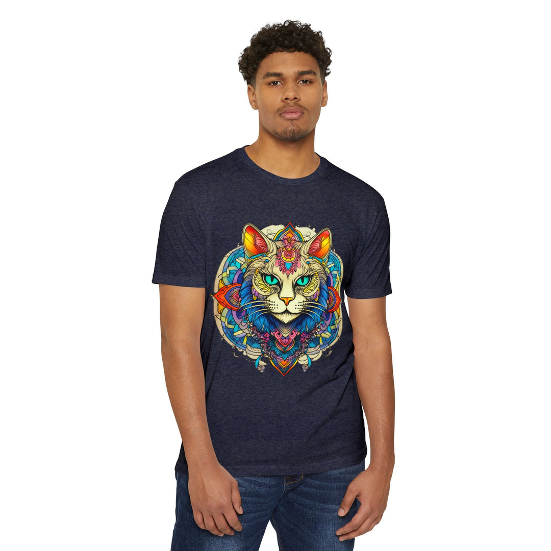 Mystic Mandala Cat Top - Unisex Spiritual Art T-Shirt