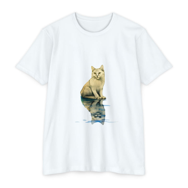 Reflective Feline T-Shirt - Subtle Cat Art