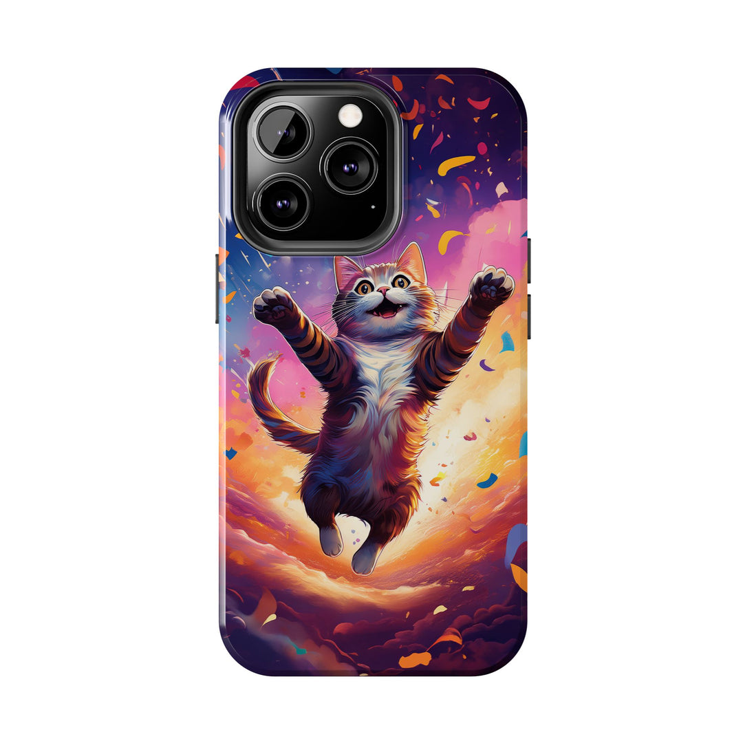 Celebration Cat Tough Phone Case – Bold Protection with a Burst of Fun