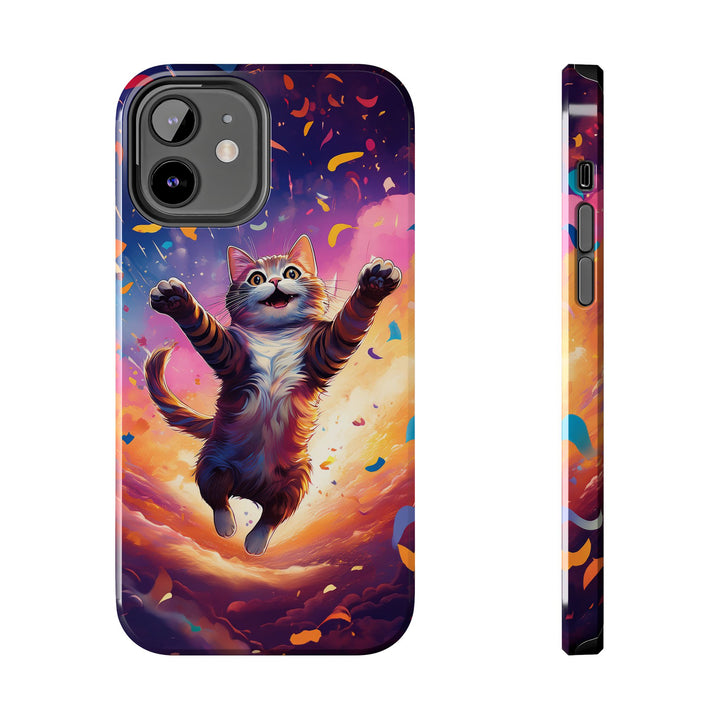 Celebration Cat Tough Phone Case – Bold Protection with a Burst of Fun