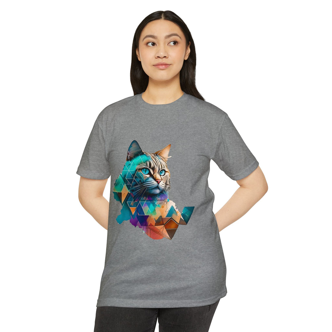 Geometric Illusions Cat Top - Unisex Abstract Art T-Shirt